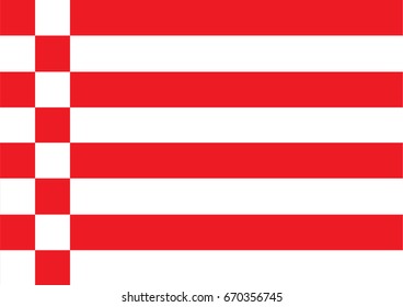 Flag of Bremen - Flag of German state Bremen waving - Flag of Bremen state in Germany with Vector, Original, Simple design