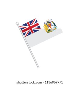 Flag of British Antarctic Territory. Flag of Island. Flag of Territory. isolated on a white background.
