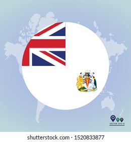 Flag of British Antarctic Territory Round Glossy Icon. Vector illustration eps 10.