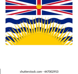 Flag of British Columbia Province or territory of Canada. Vector illustration.