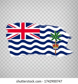 Flag British Indian Ocean Territory  from brush strokes. Flag British Indian Ocean Territory on transparent background for your web site design, app, UI. UK. Stock vector.  EPS10.