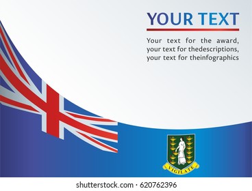 Flag of the British Virgin Islands, template for the award, an official document with the flag of the British Virgin Islands