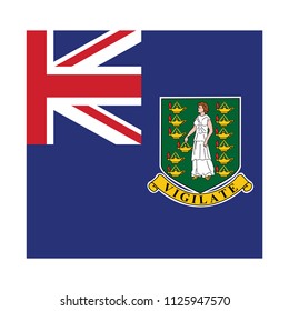 Flag of British Virgin Islands,British Virgin Islands flag Vector Square Icon - Illustration, Flag of British Virgin Islands. Abstract concept, icon, square, button. Raster illustration on white backg