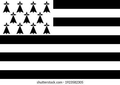 flag Brittany administrative region of France vector illustration