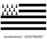 Flag of Brittany Isolated Vector