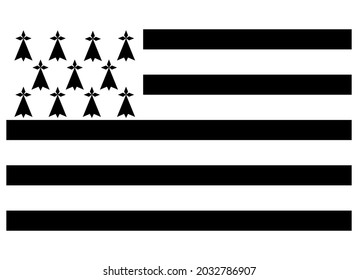 Flag of Brittany Isolated Vector