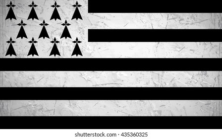 Flag of Brittany with old texture.