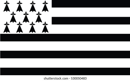 flag of brittany vector icon illustration eps10