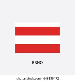 Flag of Brno - Czech Republic Vector Illustration