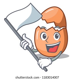 With flag broken egg isolated on the mascot