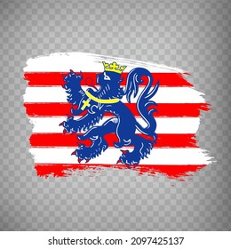 Flag of  Bruges brush strokes. Flag  Bruges of West Flanders on transparent background for your web site design, logo, app, UI. Kingdom of Belgium. EPS10.