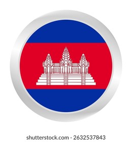 Bandeira de Brunei. Logotipo do ícone do sinalizador de círculo. Bandeira redonda. Ícone Sinalizador. Cor padrão. Ilustração digital. Ilustração vetorial.