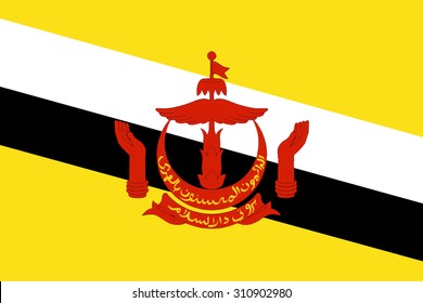 Flag of Brunei Darussalam. Vector illustration.
