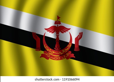 Flag of Brunei. Brunei Icon vector illustration eps10.