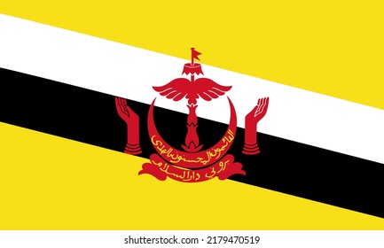 Flag of Brunei. Illustration vector of Brunei Flag. EPS10