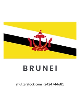 Flag of Brunei isolated on white background.