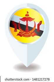 Flag of Brunei, Nation of Brunei, the Abode of Peace. Template for award design, an official document with the flag of Brunei. Bright, colorful vector illustration.