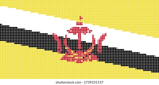 Flag of Brunei pixel art of dots