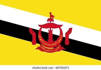 Flag of brunei Vector illustrator on background.