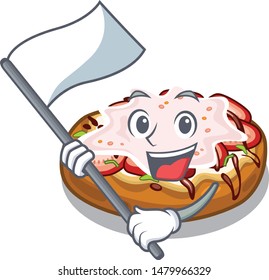 With flag bruschetta isolated with in the character