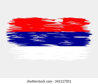 Flag Brush Republika Srpska. painted brush colored inks. Symbol Independence Day National Patriotic Travel Country Background Grunge Paint Stock Vector Icon Logo Picture Image Illustration Political