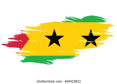 flag brush Sao Tome and Principe