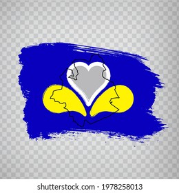 Flag of Brussels from brush strokes. High quality map and flag  Brussels-Capital Region for your web site design, app  on transparent background.  Belgium. EPS10.