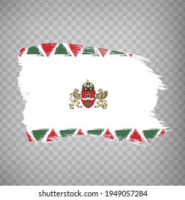Flag of Budapest brush strokes. Flag Budapest capital of  Hungary  on transparent background for your web site design, app, UI.  EPS10.