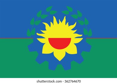 Flag of Buenos Aires provinces,autonomous city of Argentina. Vector illustration.