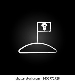 flag with bulb neon icon. Elements of creative idea set. Simple icon for websites, web design, mobile app, info graphics