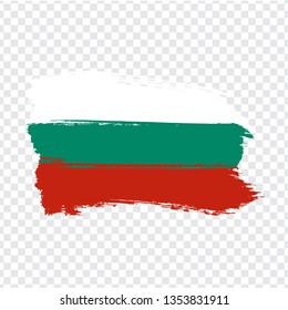 Flag Bulgaria  from brush strokes.  Flag Bulgaria  on transparent background for your web site design, logo, app, UI. Stock vector. Vector illustration EPS10.