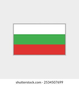 La bandera de Bulgaria. Icono de Botón. Color estándar. Bandera de icono de círculo. Ilustración de computadora. Ilustración digital. Ilustración vectorial.