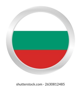 Flag of Bulgaria. Circle flag icon logo. Round flag. Flag icon. Standard color. Digital illustration. Vector illustration.	