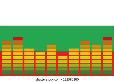 The flag of Bulgaria with an equaliser on it