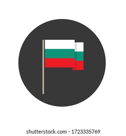Flagge Bulgariens, Flachsymbol, Vektorgrafik