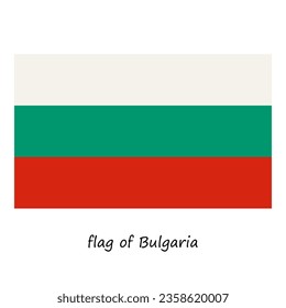 the flag of Bulgaria in a flat style isolated on a white background. the state official symbol of Bulgaria. stock vector illustration.EPS 10.