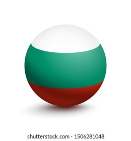 Flag of Bulgaria in the form of a ball isolated on a white background. Vector illustration