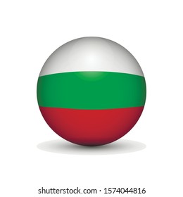 Flag of Bulgaria in the form of a ball isolated on white background.