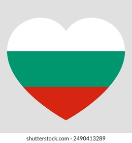 flag of Bulgaria in form of heart, symbol of love
