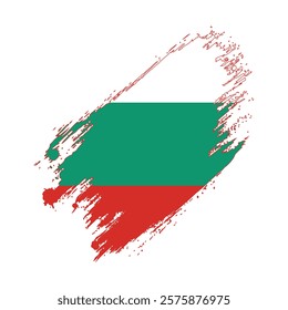 Flag of Bulgaria Grunge Brush Stroke Style Vector