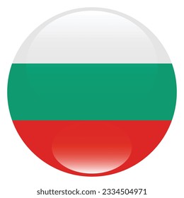 The flag of Bulgaria. Flag icon. Standard color. Circle icon flag. 3d illustration. Computer illustration. Digital illustration. Vector illustration.