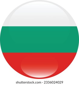 The flag of Bulgaria. Flag icon. Standard color. Circle icon flag. 3d illustration. Computer illustration. Digital illustration. Vector illustration.