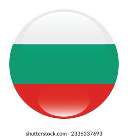 The flag of Bulgaria. Flag icon. Standard color. Circle icon flag. 3d illustration. Computer illustration. Digital illustration. Vector illustration.