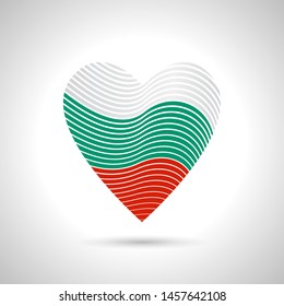 flag of Bulgaria, I love Bulgaria national symbol, vector illustration