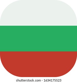 Flag of Bulgaria. Modern icon design, rounded square flag.