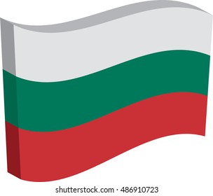 Flag of Bulgaria, officially the Republic of Bulgaria. Vector illustration of a stylized flag. 