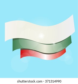 Flag of Bulgaria on a blue background. Vector illustration, eps 10