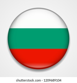 Flag of Bulgaria. Round glossy badge