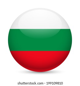 Flag of Bulgaria as round glossy icon. Button with Bulgarian flag