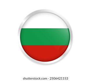 Flag of Bulgaria. Round flag. Flag icon. Circle flag icon logo vector illustration EPS